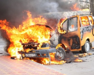 В Астраханской области сгорела «Газель»