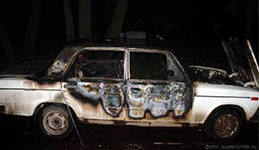 Ночью в Астрахани сгорел автомобиль