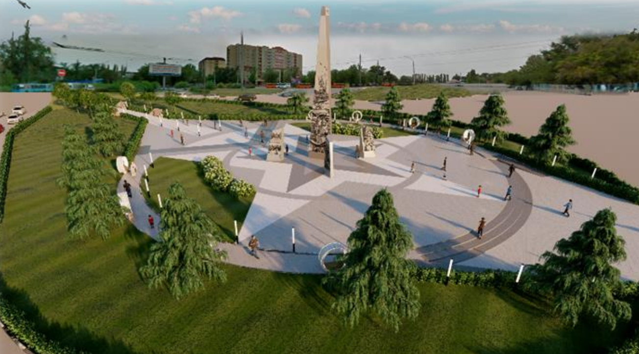 Новый сквер с 18-метровой стелой украсит въезд в Астрахань с транзитной магистрали