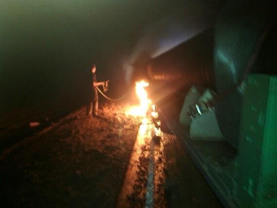 На трассе «Астрахань-Элиста» загорелся грузовик