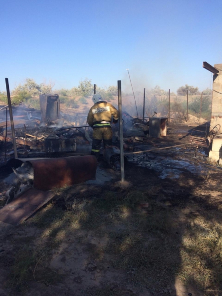 В Астраханской области произошел масштабный пожар