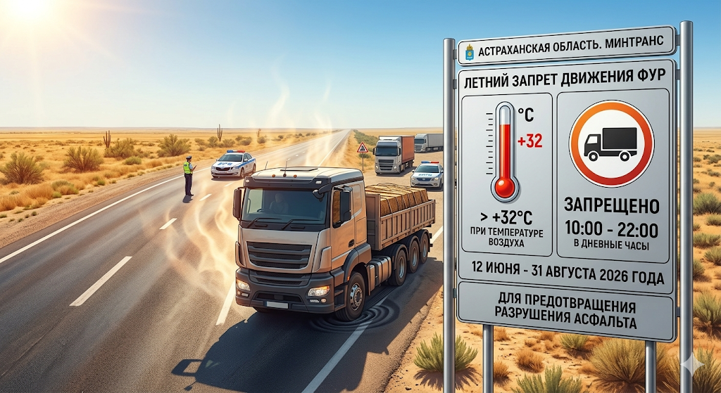 Астраханский асфальт защитят от жары и большегрузов