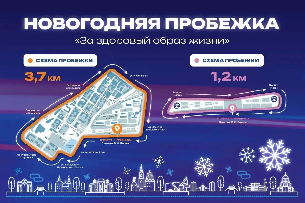 Астраханцы встретят новый год пробежкой