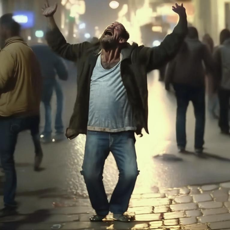 В Астрахани буйный прохожий устроил дебош на улице Н. Островского 