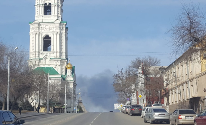 ﻿Пожар под Астраханью виден от Кремля