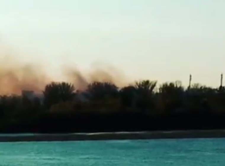 В Астрахани горит Городской остров
