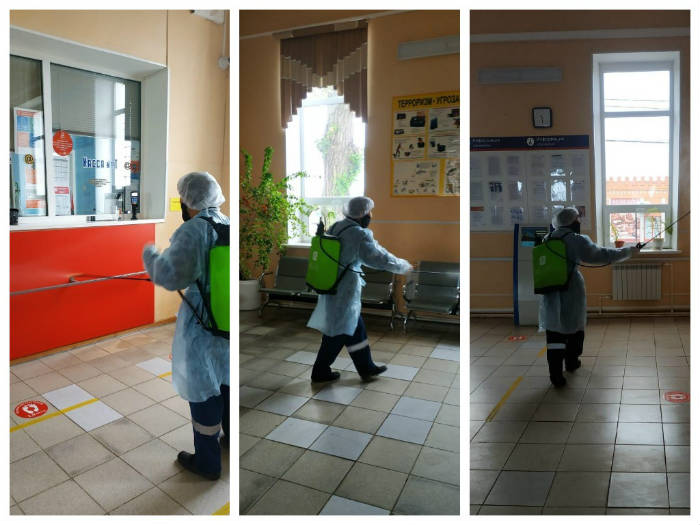 На железнодорожных вокзалах Астрахани и Верхнего Баскунчака проведена повторная дезинфекция