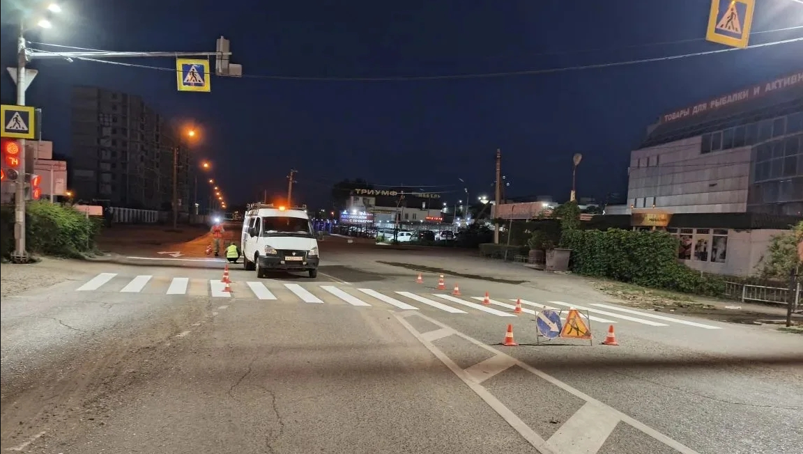 В Астрахани места концентрации ДТП очертили новой разметкой