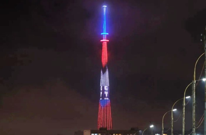 Астраханская телебашня засветилась по-новому
