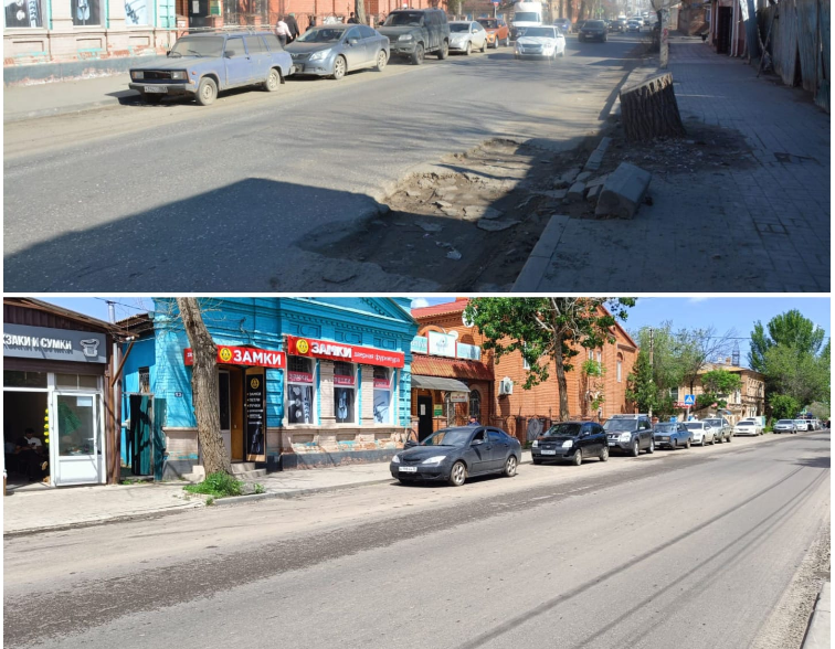 В Астрахани ко Дню Победы отремонтировали улицу Победы