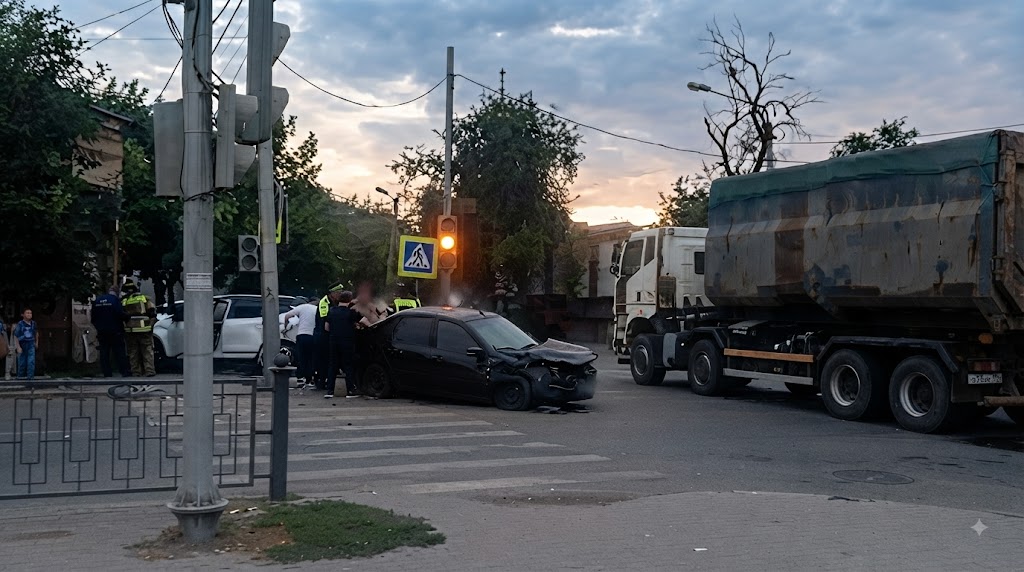 В Астрахани тройное ДТП с выбросом «Лады» под большегруз привело к госпитализации двоих детей