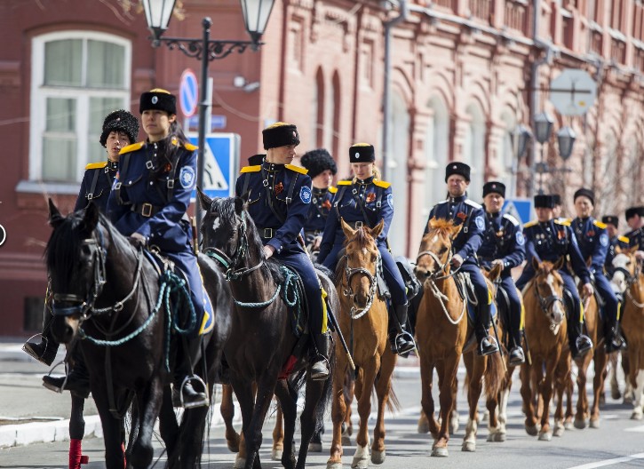 Конный казачий поход завершился у стен Астраханского кремля