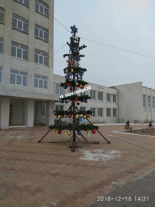 Лысая ёлка в одном из астраханских сёл преобразилась