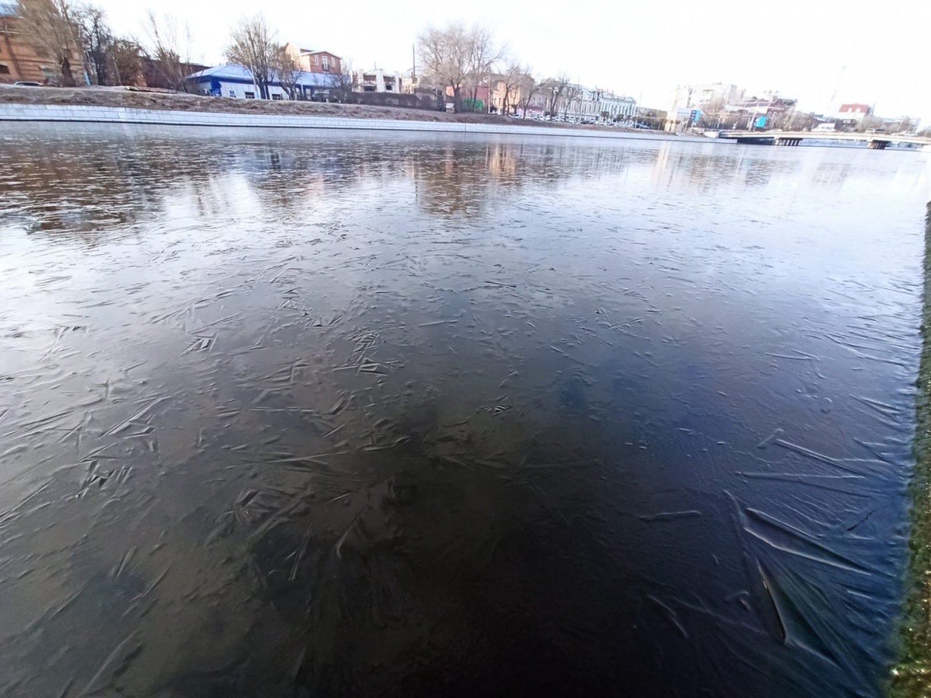 Фото дня: в Астрахани встал первый лед