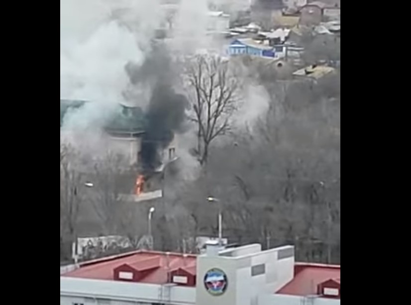 Видео пожара в детской больнице Астрахани
