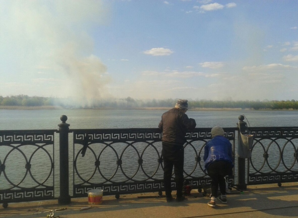 В Астрахани полыхал остров Городской