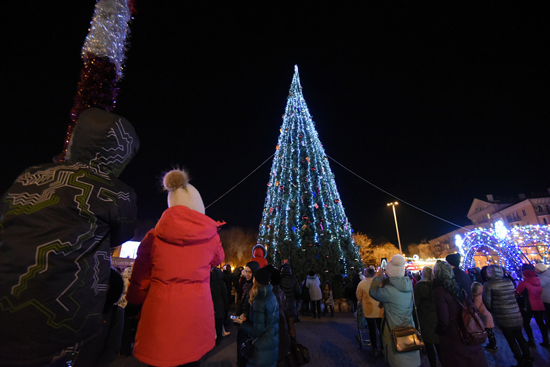 В Астрахани загорелась главная елка