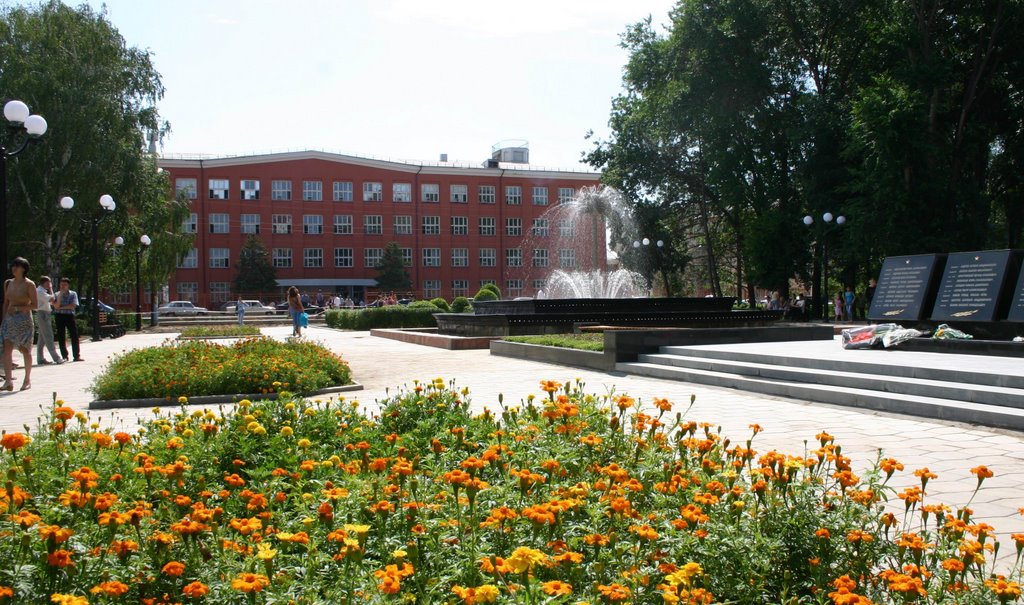 Напротив АГУ появится клумба в виде Каспийского моря