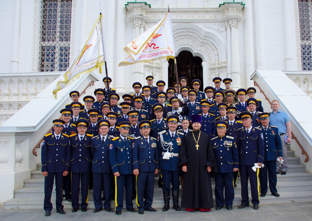 Астраханские казаки приняли участие в обряде освящения знамени 