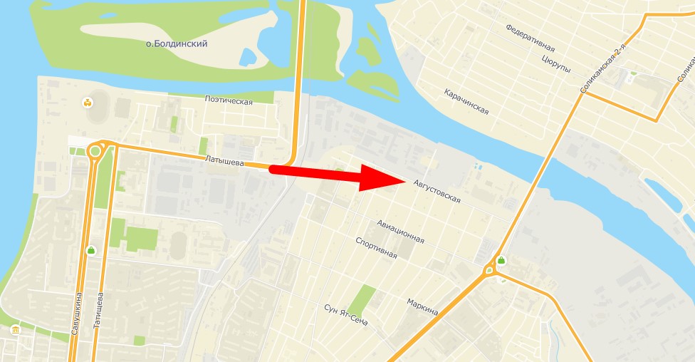 От Стадиона до Мясокомбината можно будет проехать по прямой