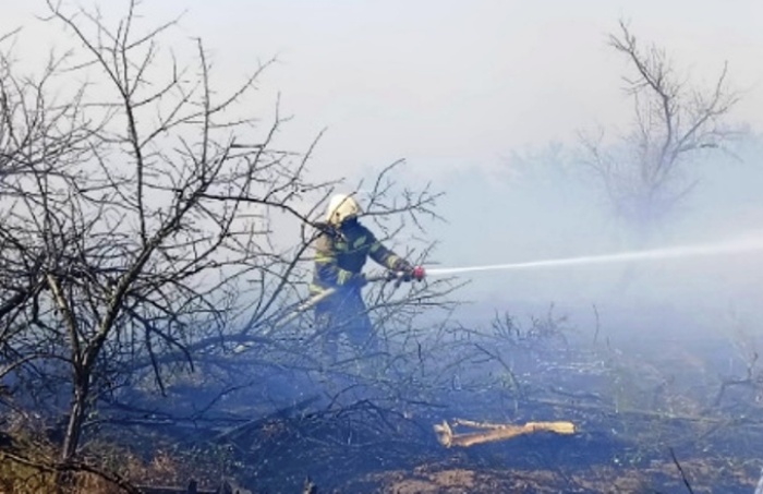 Вчера на восточной окраине Астрахани долго полыхал крупный ландшафтный пожар