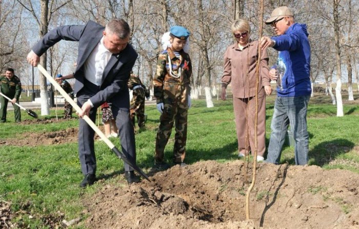 В астраханском селе посадили именные деревья памяти пяти погибших воинов СВО