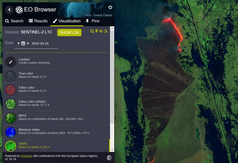 В Астрахани снова воняет гарью, спутник фиксирует пожар в заповеднике
