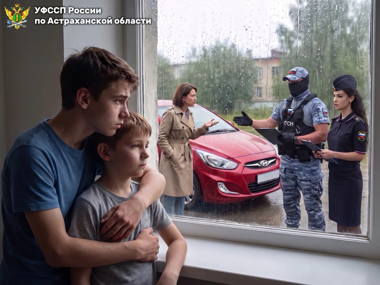 Астраханке напомнили о забытых сыновьях, лишив ее автомобиля