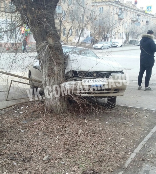 В Астрахани автомобиль врезался в дерево