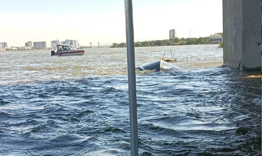 Под Астраханью сухогруз и спасатели сняли людей с тонущей лодки