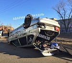 В Астрахани перевернулся ВАЗ 2114 с рулем в багажнике