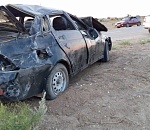 Под Астраханью опрокинулся автомобиль. Есть пострадавший