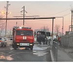 В Астрахани сгорел автобус