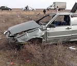 Под Астраханью опрокинулся автомобиль: пассажир госпитализирован