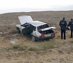 Астраханец уснул за рулем: автомобиль опрокинулся