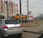 В Астрахани столкнулись автокран и передвижная станция переливания крови