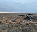 Появилось фото с места крушения вертолета в Астраханской области