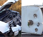 Под Астраханью после столкновения с иномаркой перевернулась скорая помощь