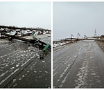 Упавшие высоковольтные опоры ЛЭП заблокировали дороги в села Житное, Чулпан, Маячное