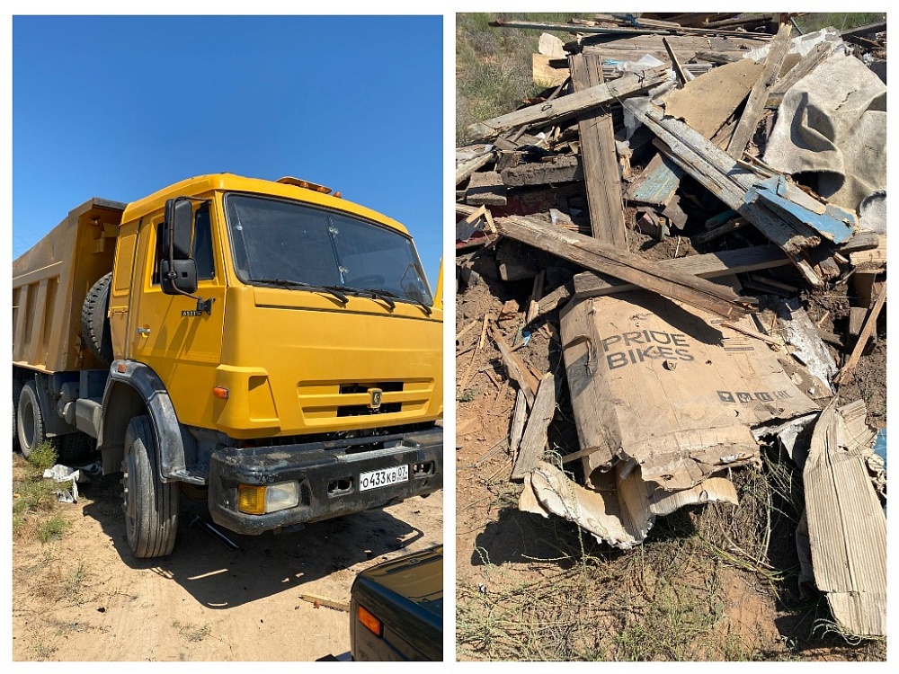 Водителя КамАЗа поймали в Астрахани за сбросом отходов где попало