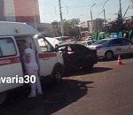В Астрахани карета скорой помощи устроила ДТП