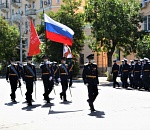 Кадры репетиции торжественного шествия гарнизона в Астрахани