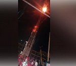 В Астрахани загорелся башенный кран