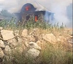 Сильный пожар на острове в Астраханской области попал на видео