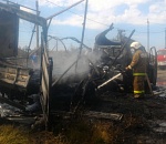 На астраханской трассе сгорела грузовая «Газель»