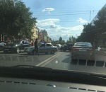 На видео попало серьезное тройное ДТП в центре Астрахани, есть пострадавшие