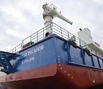 Астраханские корабелы спустили на воду земснаряд, построенный из отечественных материалов