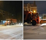 Коммунальная техника вышла на борьбу с непогодой в Астрахани