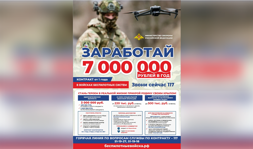 Астраханцам, заключившим контракт с Минобороны, увеличили выплату