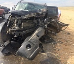 В страшном лобовом столкновении под Астраханью погиб человек, двое получили серьёзные травмы